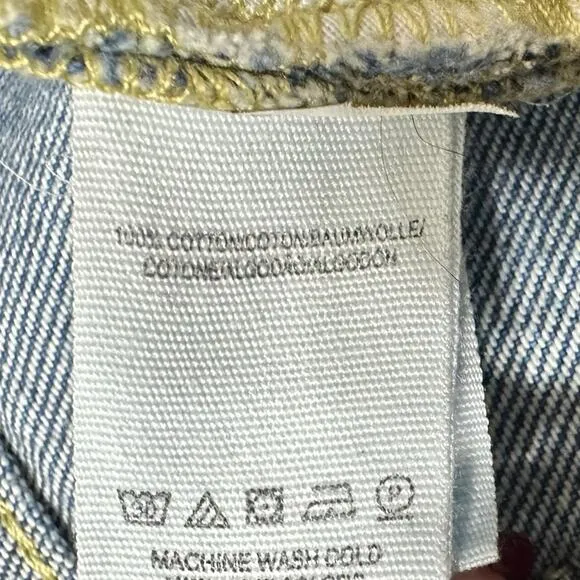 Free People We the Free Maggie Mid Rise Straight Jean Sequoia Blue Wash Women 27