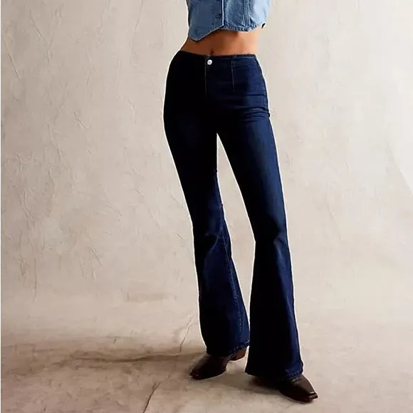 Free People We The Free Watch Your Back Flare Jeans Third Eye Size 32