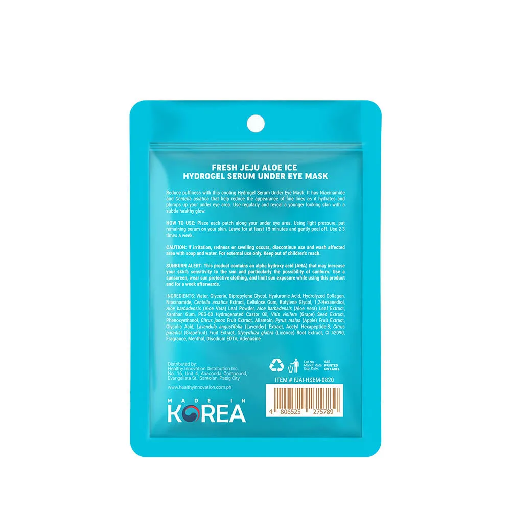 Fresh Skinlab Jeju Aloe Ice Hydrogel Serum Under Eye Mask 1 pair 3g