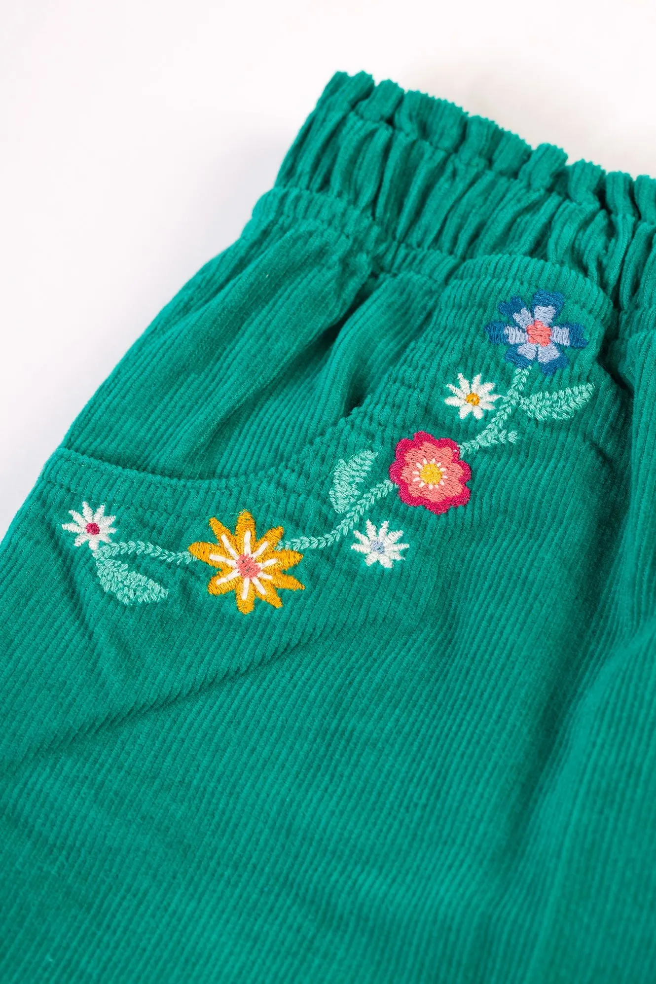 Frugi Paperbag Cord Trousers 500060A4igfl Iguana Flowers