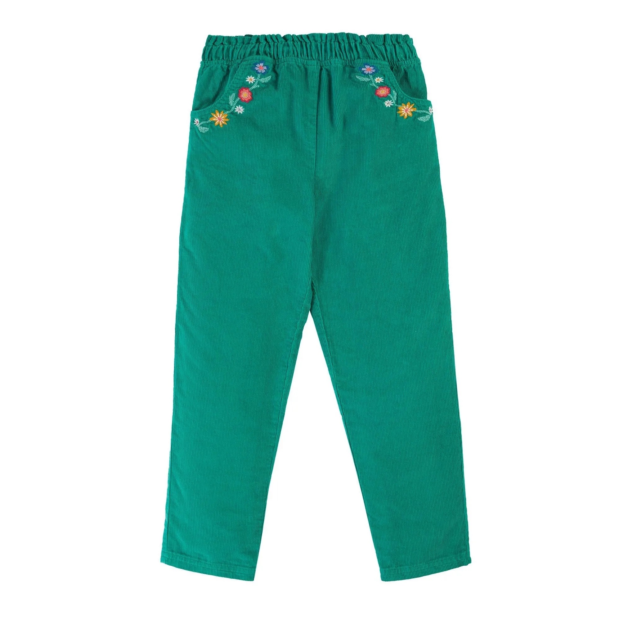 Frugi Paperbag Cord Trousers 500060A4igfl Iguana Flowers