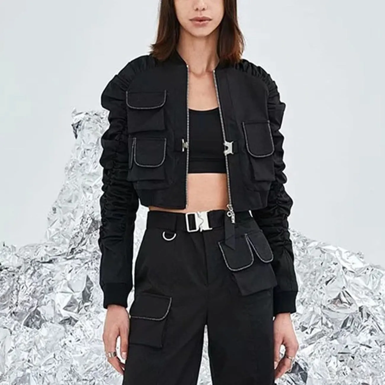 Function Multi Pockets Folds Jacket