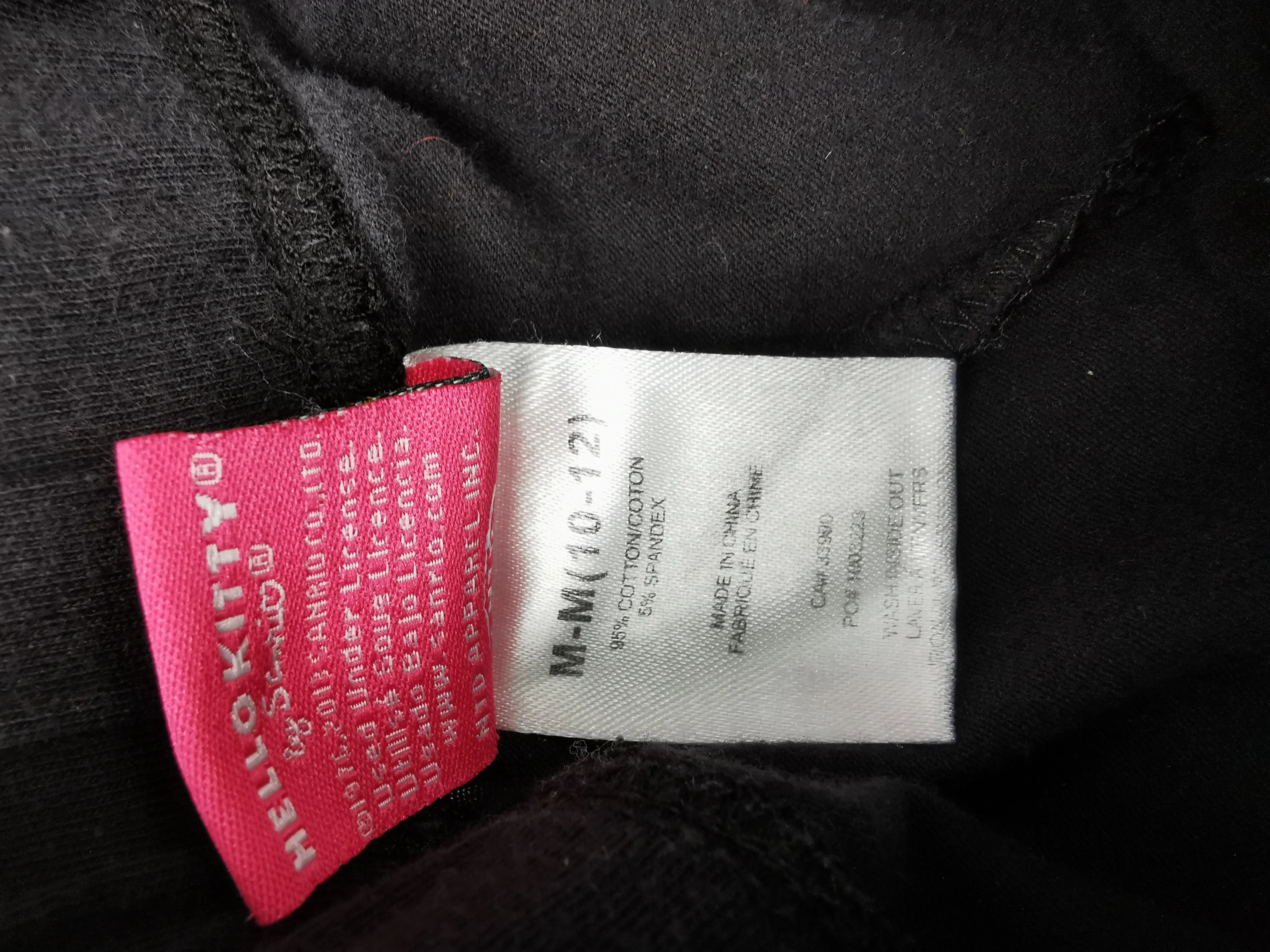 GIRL SIZE 10/12 YEARS - HELLO KITTY, Black Leggings VGUC B35