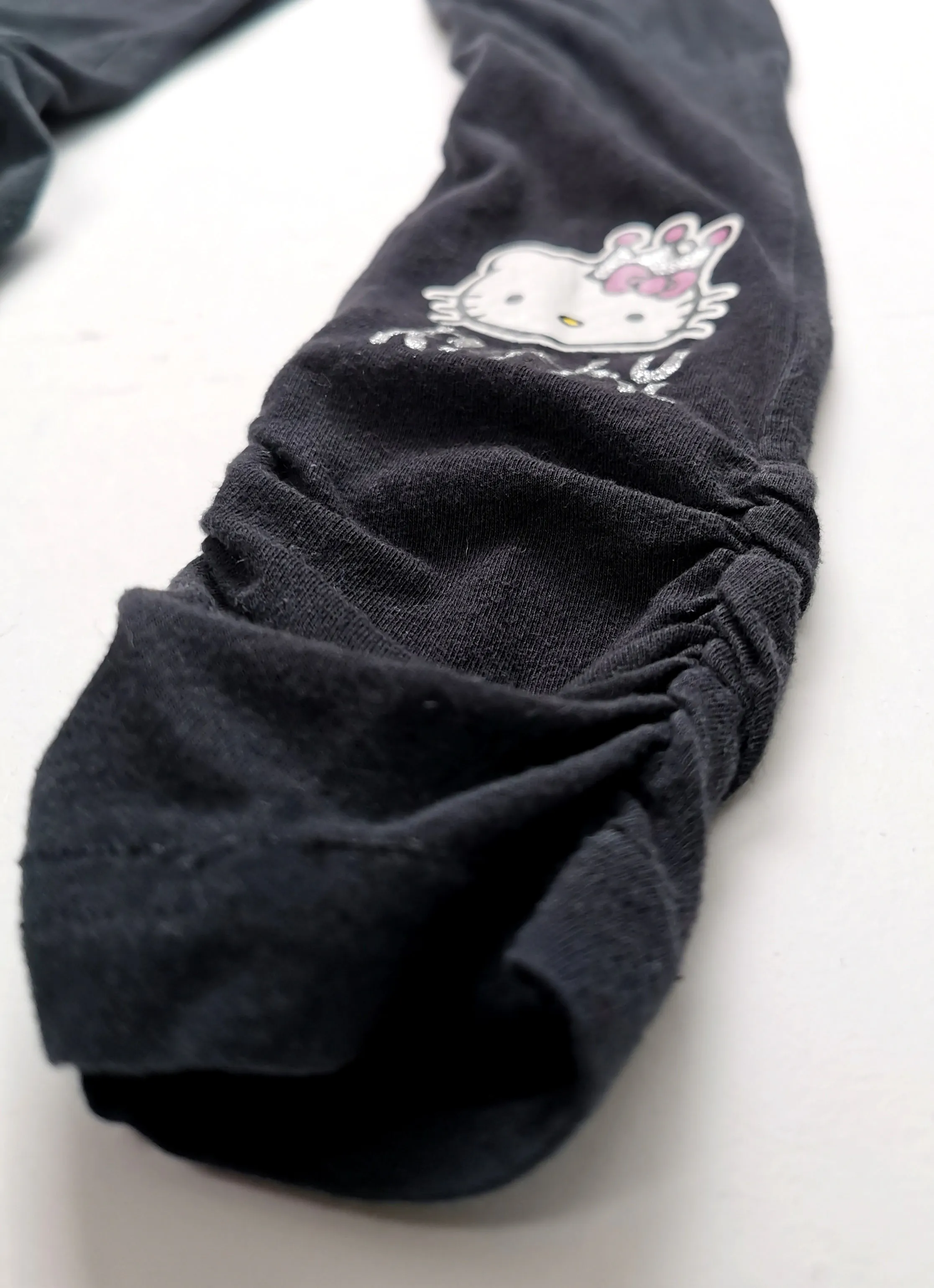 GIRL SIZE 10/12 YEARS - HELLO KITTY, Black Leggings VGUC B35