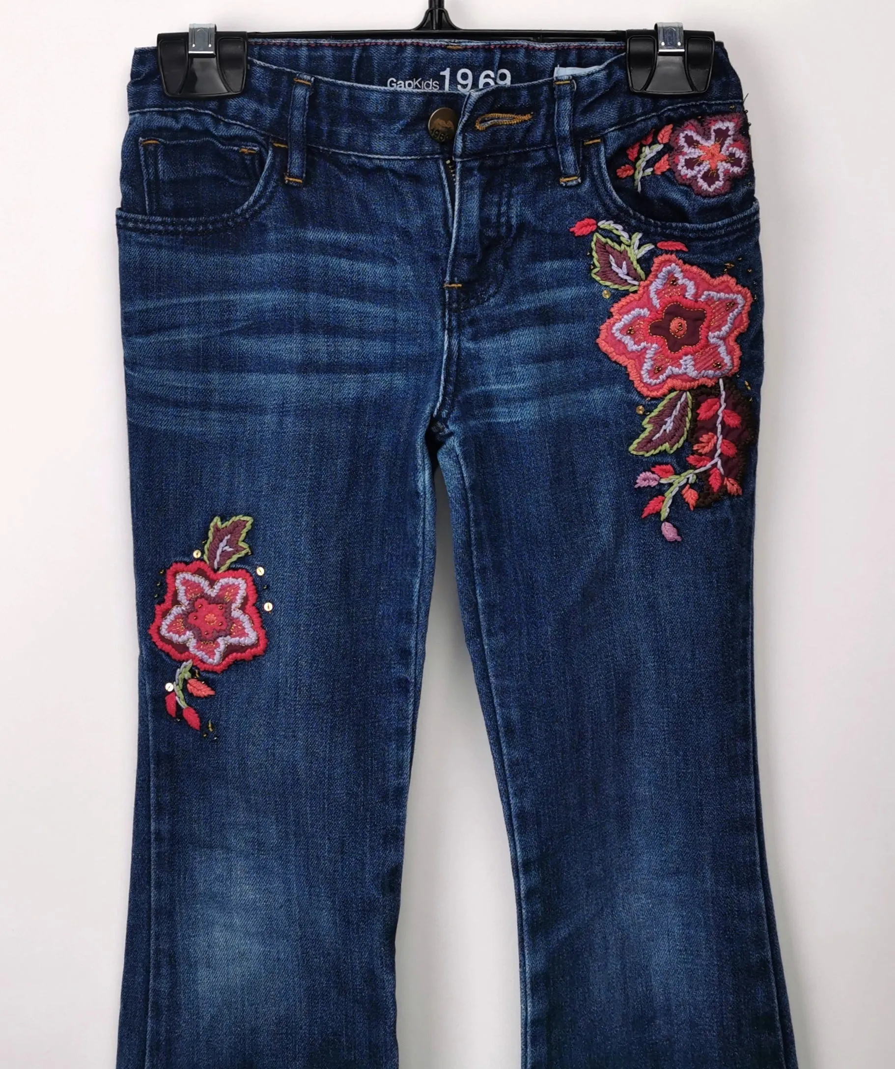GIRL SIZE 8 YEARS - GAP Kids, Flarred Floral Jeans EUC B55