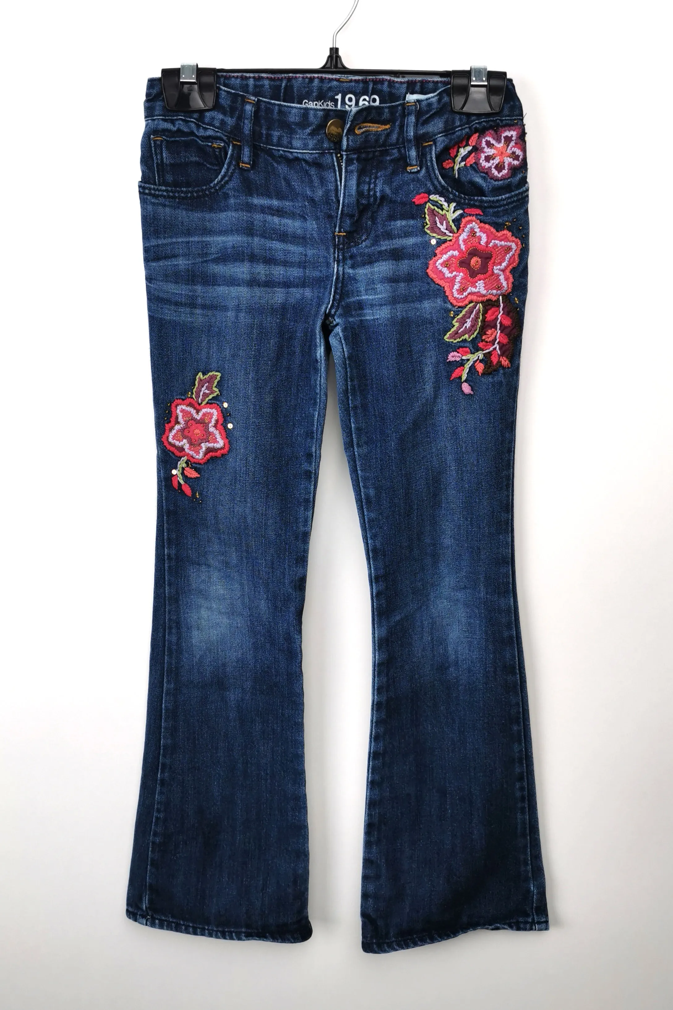 GIRL SIZE 8 YEARS - GAP Kids, Flarred Floral Jeans EUC B55