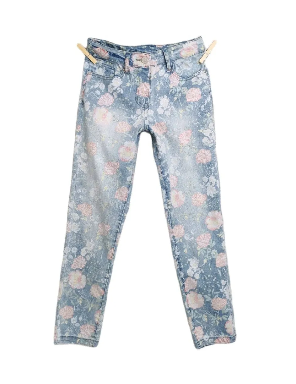 GIRL SIZE MEDIUM (10 YEARS) - DEX Kids, Soft Floral Jeans NWT B54