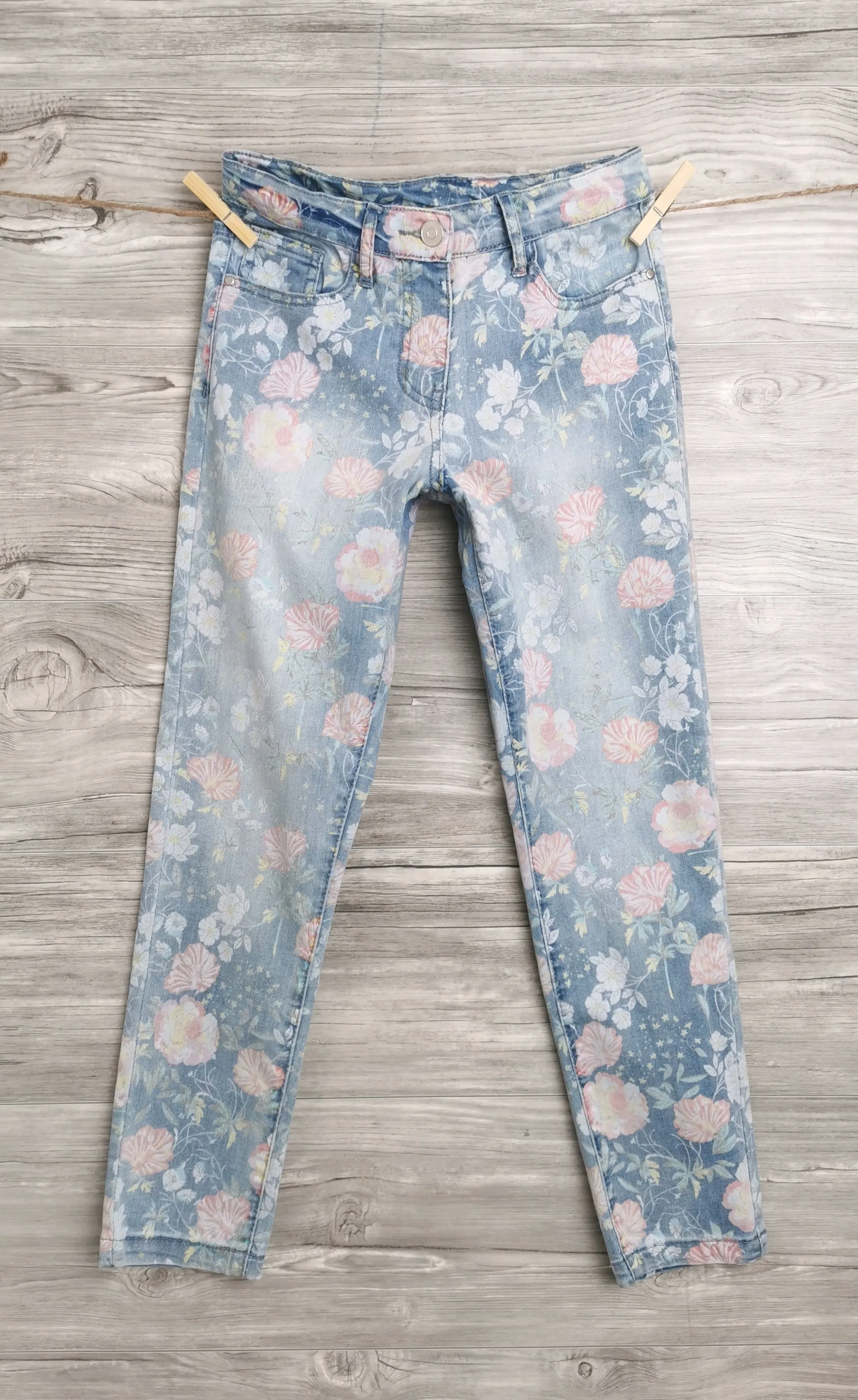 GIRL SIZE MEDIUM (10 YEARS) - DEX Kids, Soft Floral Jeans NWT B54