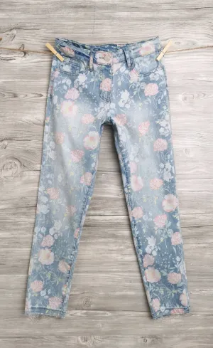 GIRL SIZE MEDIUM (10 YEARS) - DEX Kids, Soft Floral Jeans NWT B54