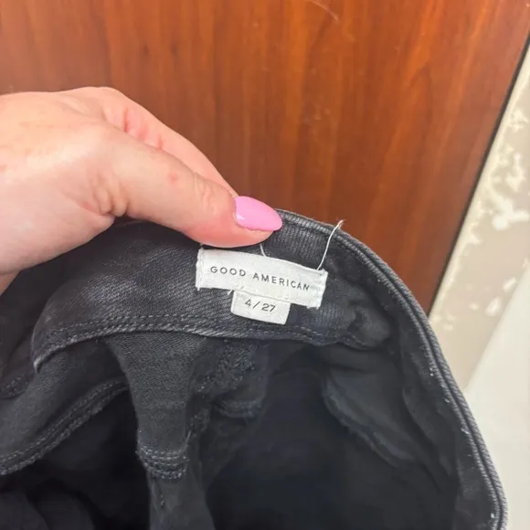 Good American Good Waist Palazzo Jeans Black 270