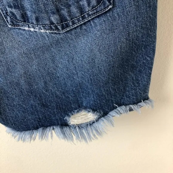 Good American- High Waist Cuttoff denim shorts
