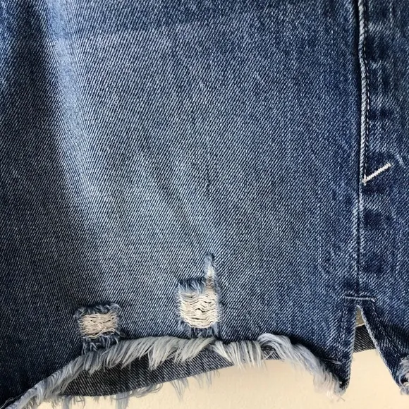 Good American- High Waist Cuttoff denim shorts