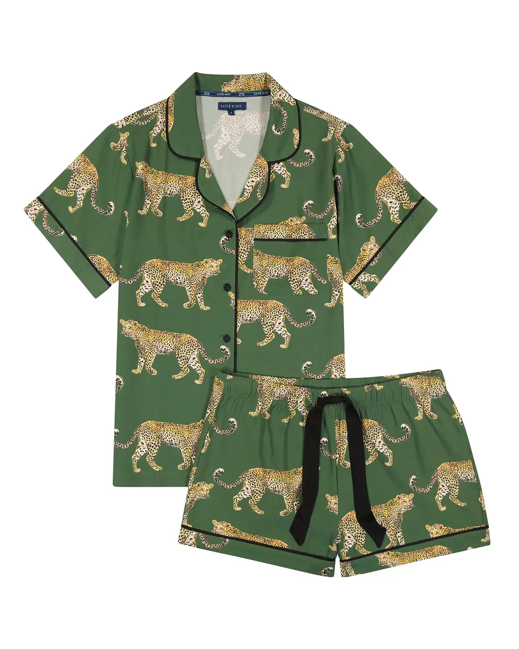 Green Cheetah PJ Shorts Set