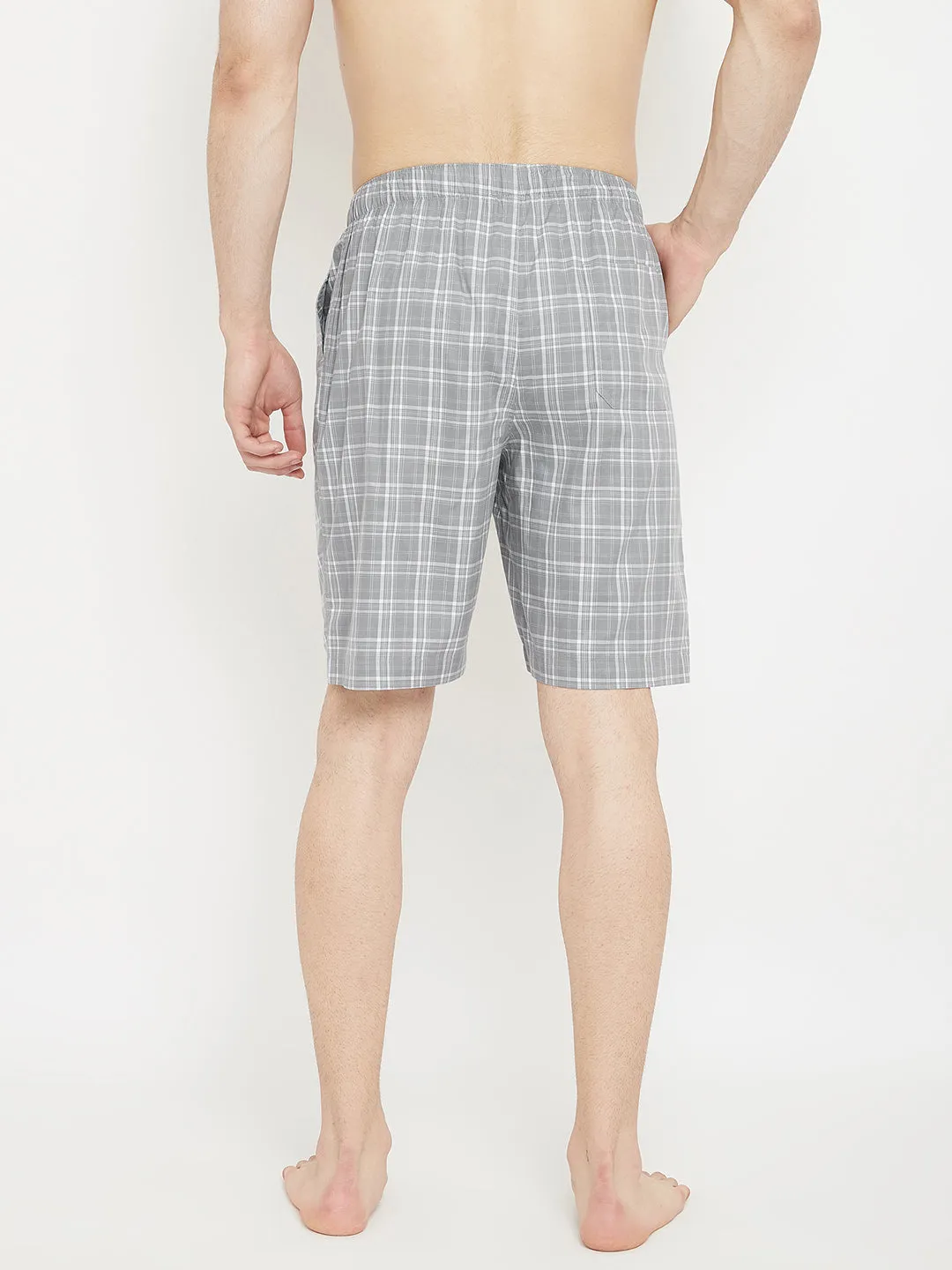 Grey Checked Lounge Shorts