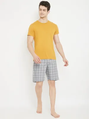 Grey Checked Lounge Shorts