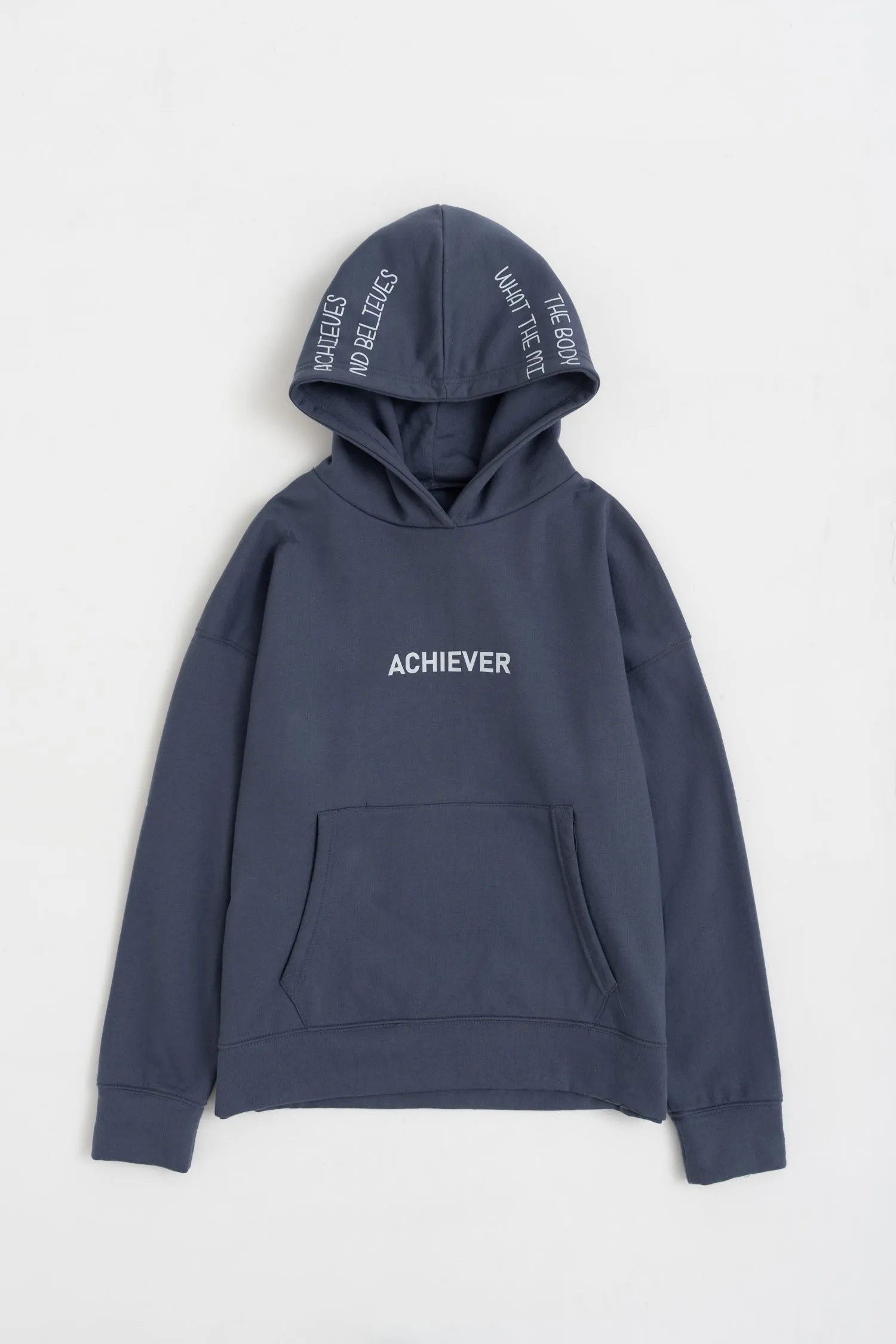 Grey Graphic Oversized Hoodie
