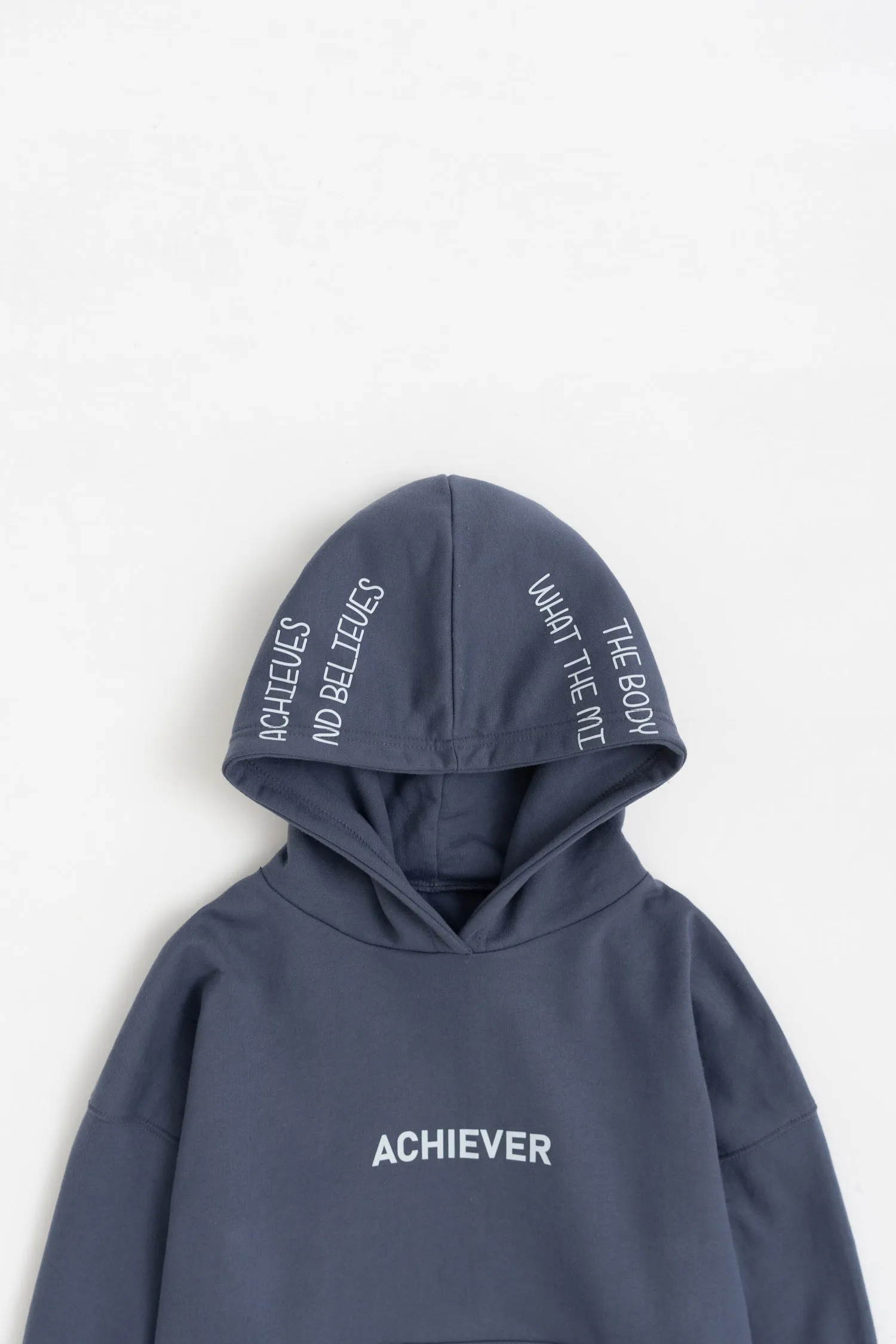Grey Graphic Oversized Hoodie