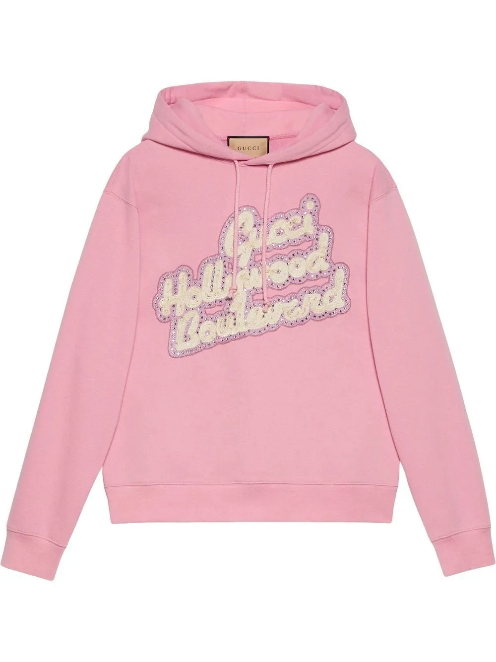 Gucci logo patch rib-trimmed hoodie