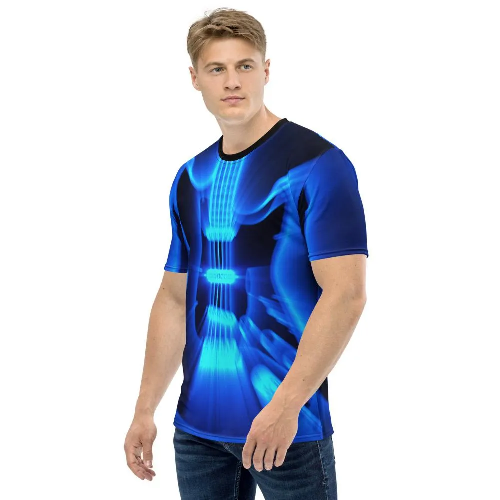 Guitar God Rays Bright Blue STR T-shirt