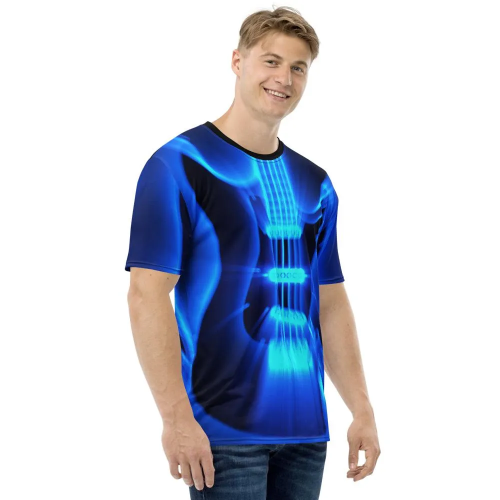 Guitar God Rays Bright Blue STR T-shirt