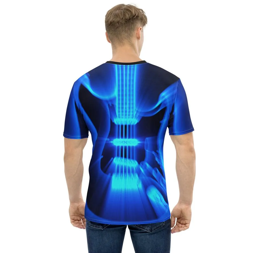 Guitar God Rays Bright Blue STR T-shirt