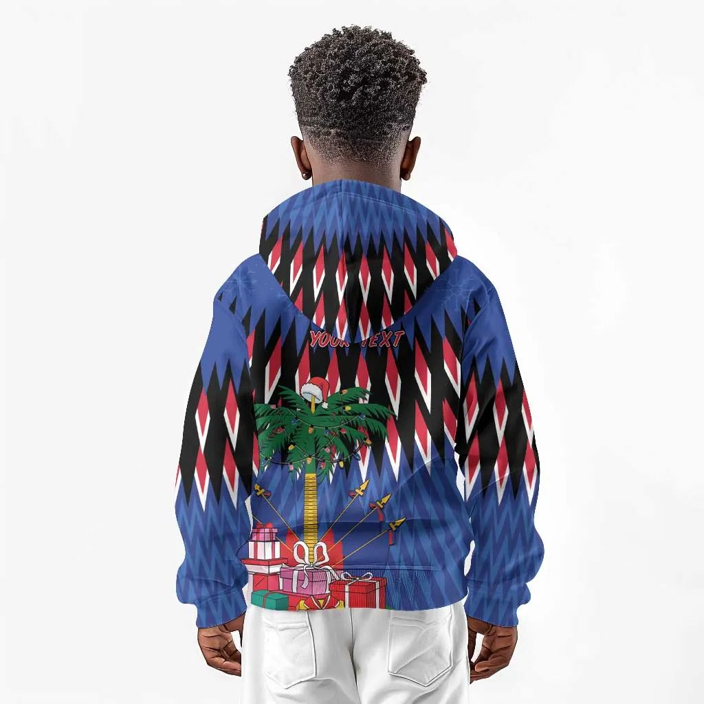 Haiti Afro Christmas Personalized Kid Hoodie Festive Vibes LT7