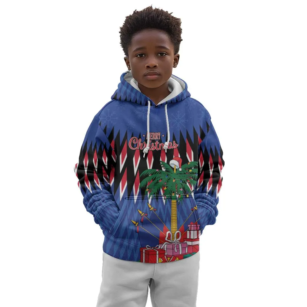 Haiti Afro Christmas Personalized Kid Hoodie Festive Vibes LT7