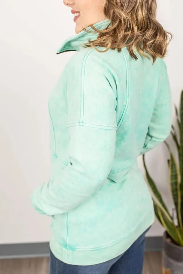 HalfZip Hoodie - Vintage Wash Mint