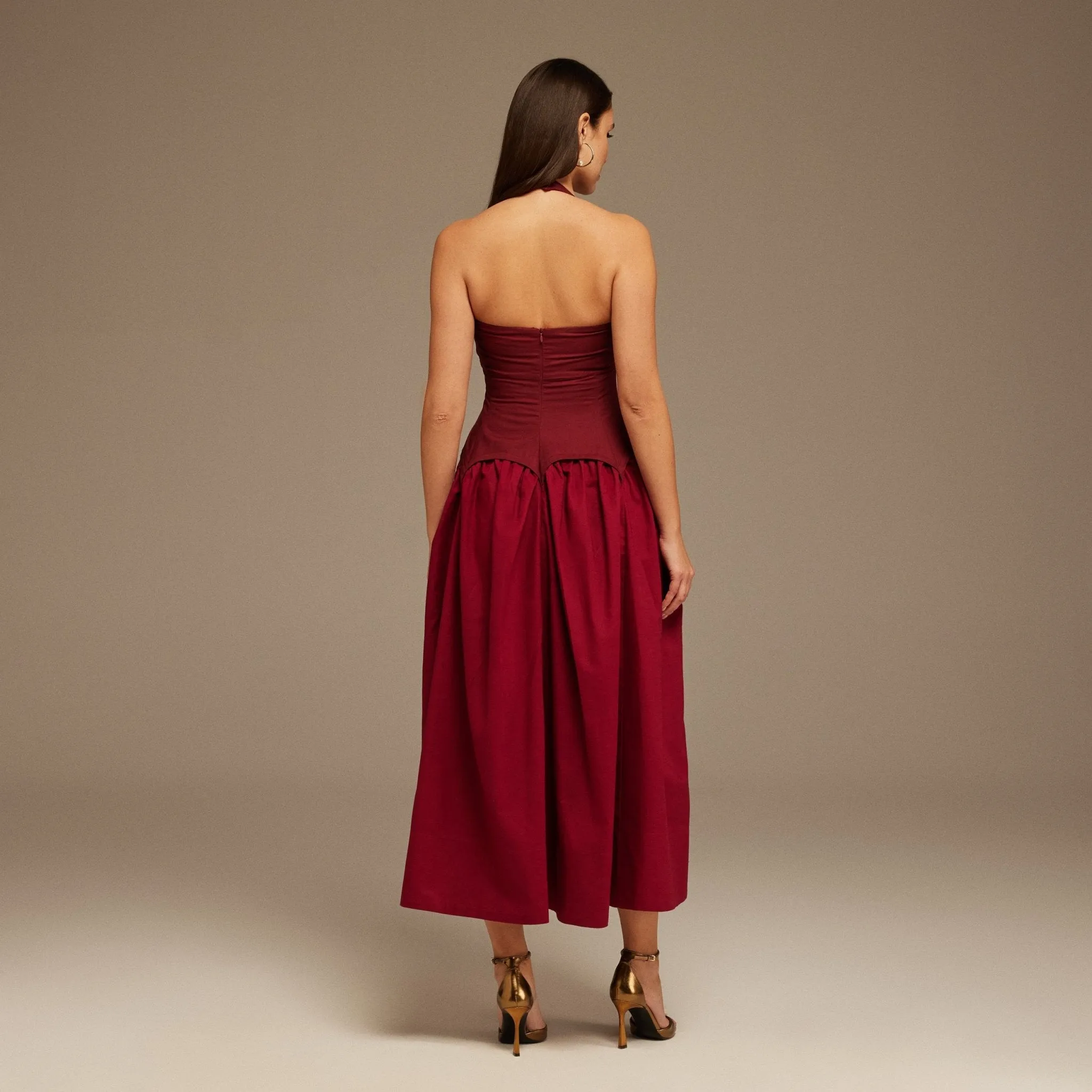 Halter Neck Midi Dress