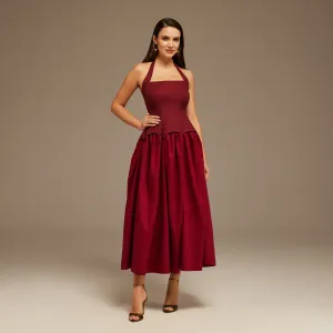 Halter Neck Midi Dress