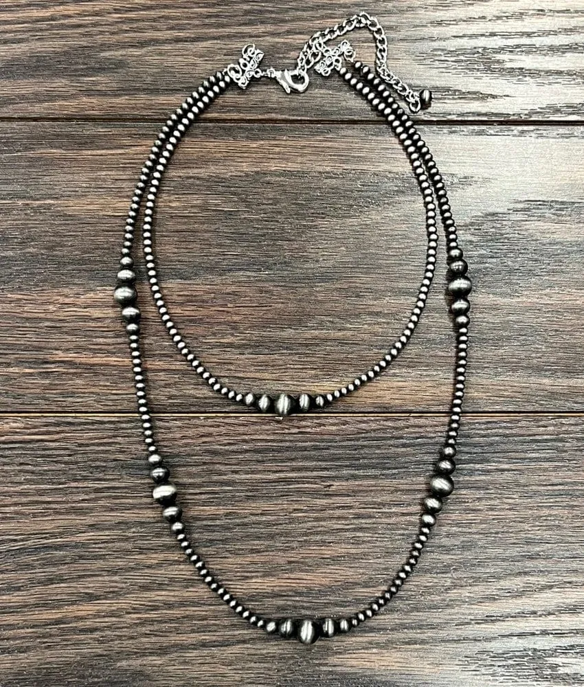 Handmade Double Layered Navajo Beaded Necklace