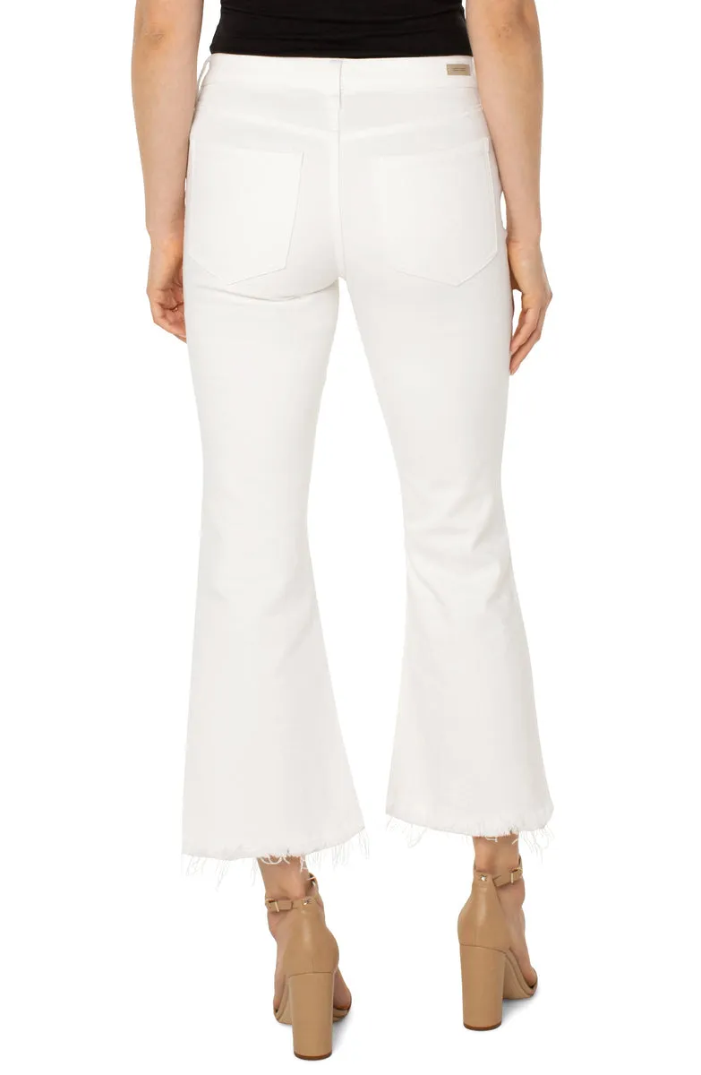 Hannah Crop Flare With Curved Fray Hem