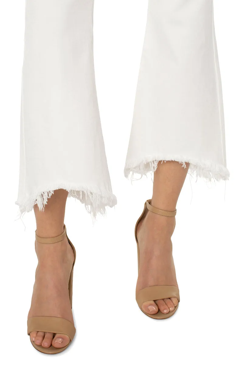 Hannah Crop Flare With Curved Fray Hem
