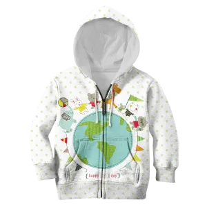happy earth day Kid Custom Cosplay Hoodies T-shirt Apparel