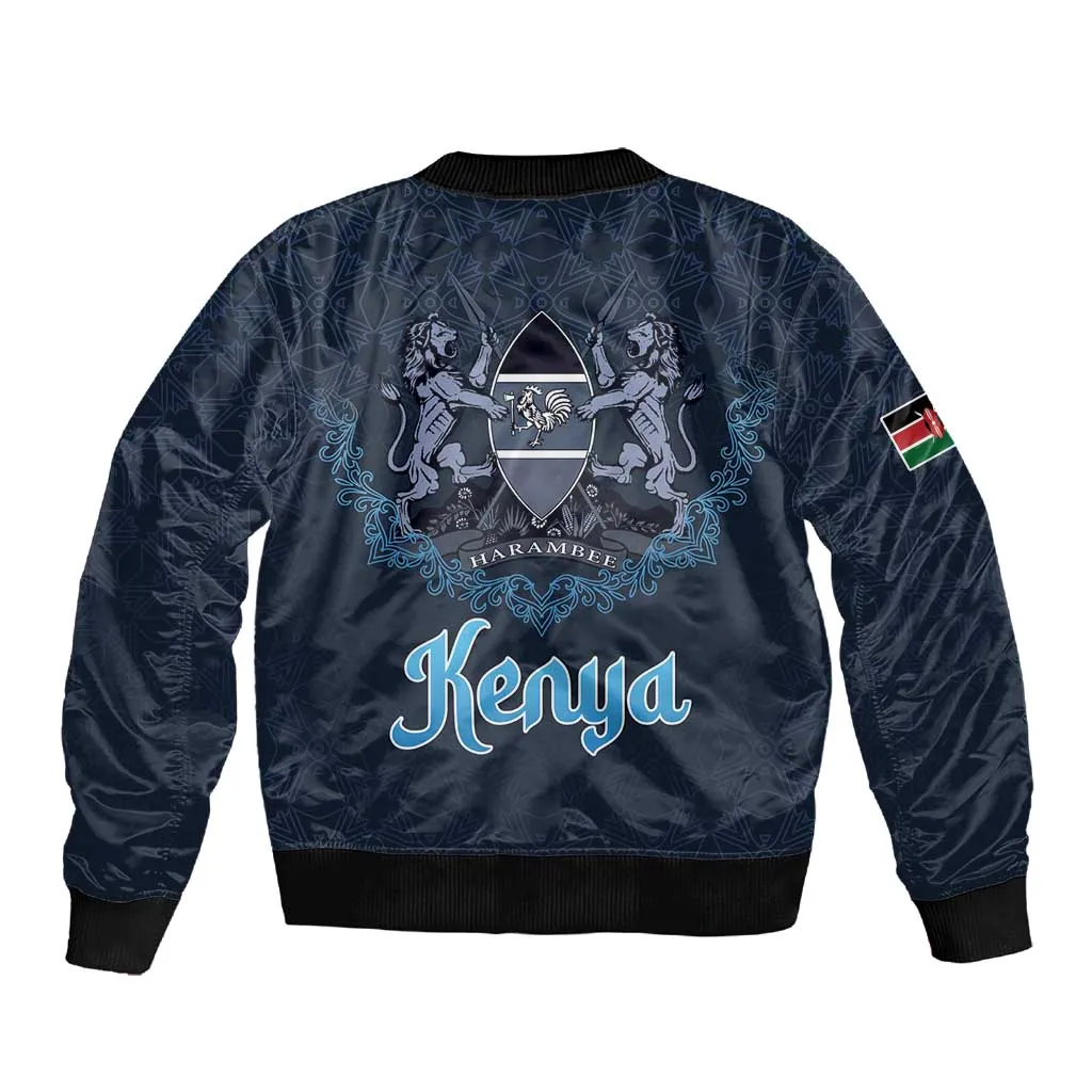 Happy Eid Al-Adha Sleeve Zip Bomber Jacket Kenya Mubarak LT15