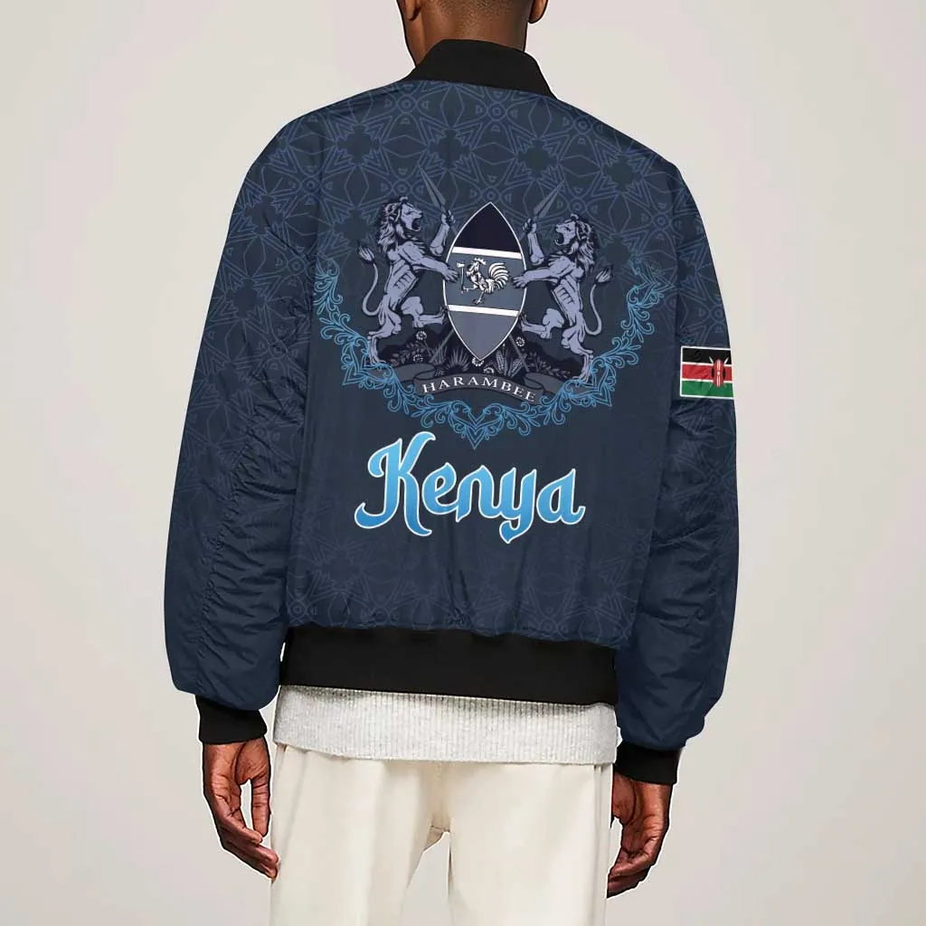 Happy Eid Al-Adha Sleeve Zip Bomber Jacket Kenya Mubarak LT15