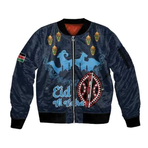 Happy Eid Al-Adha Sleeve Zip Bomber Jacket Kenya Mubarak LT15