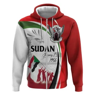 Happy Independence of Sudan Zip Hoodie Soldiers Fight for Homeland - Victory is ours LT03