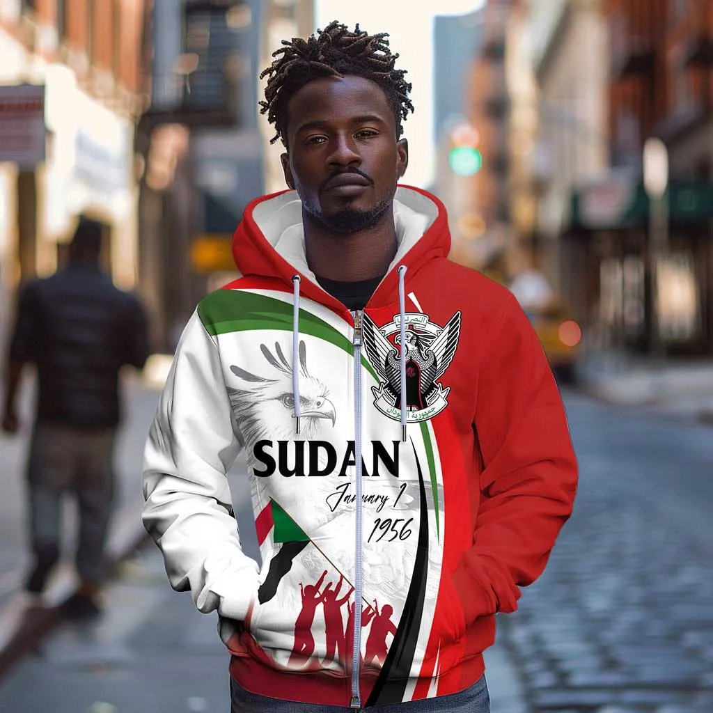 Happy Independence of Sudan Zip Hoodie Soldiers Fight for Homeland - Victory is ours LT03