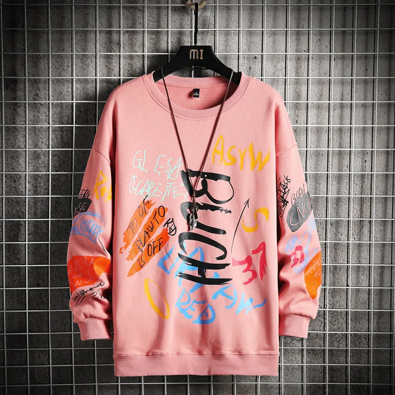 Harajuku Oversized Black Hoodie for Men
