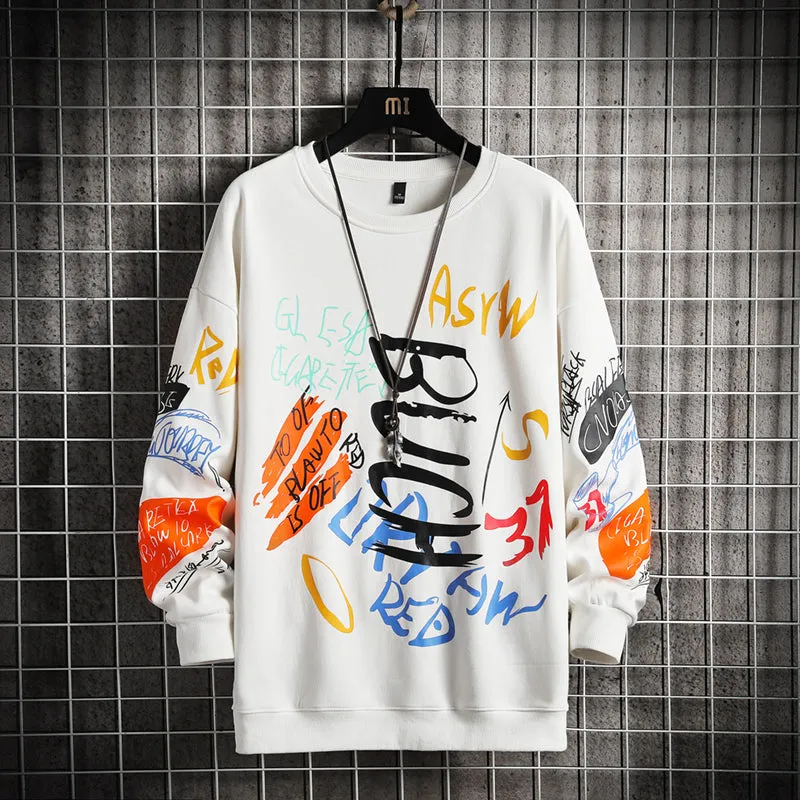 Harajuku Oversized Black Hoodie for Men