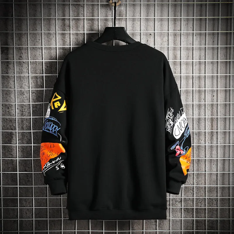 Harajuku Oversized Black Hoodie for Men