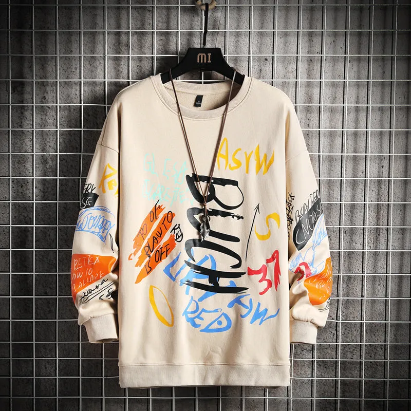 Harajuku Oversized Black Hoodie for Men