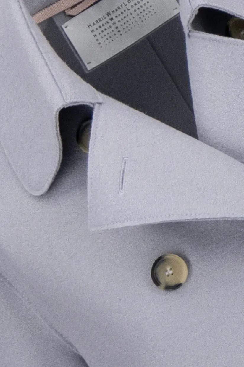 Harris Wharf London Cropped Trench - Pearl Grey
