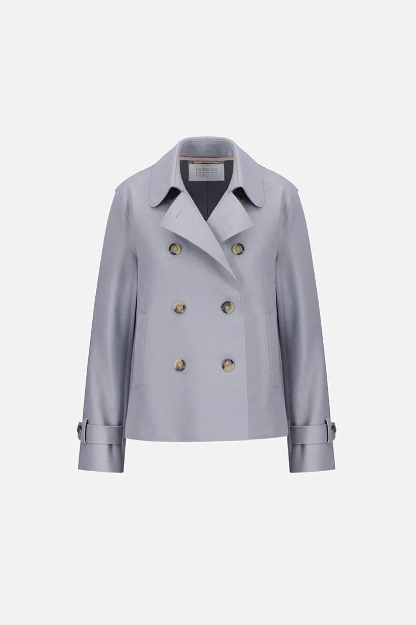 Harris Wharf London Cropped Trench - Pearl Grey
