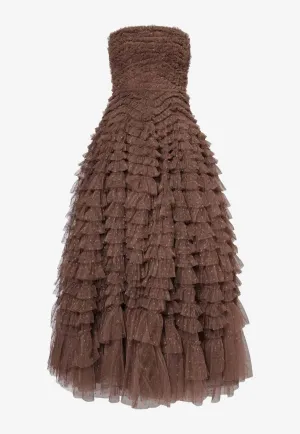 Hattie Strapless Ruffled Gown