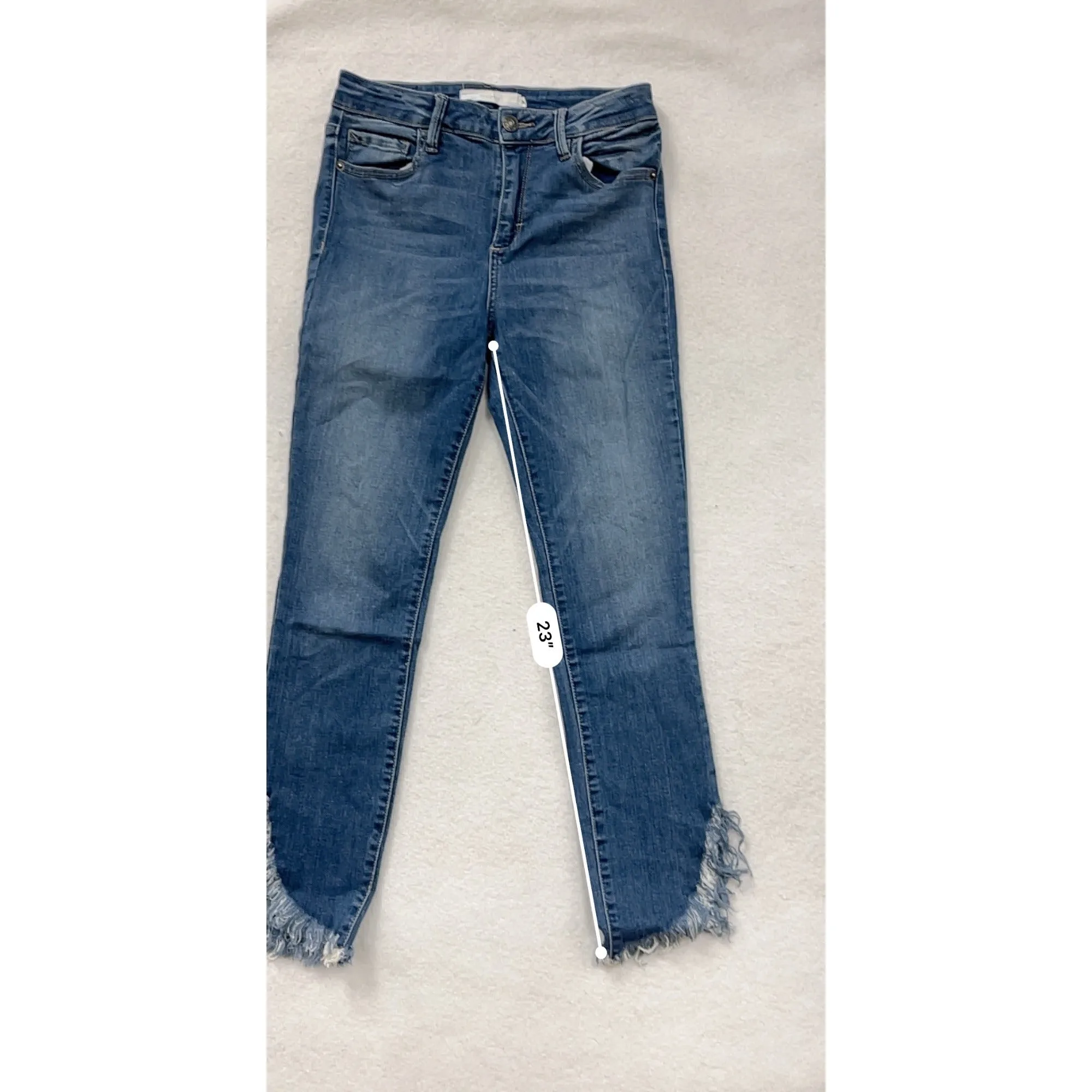 Hidden Womens Frayed Hem Blue Denim Jeans Size 27 (US 4) #6752