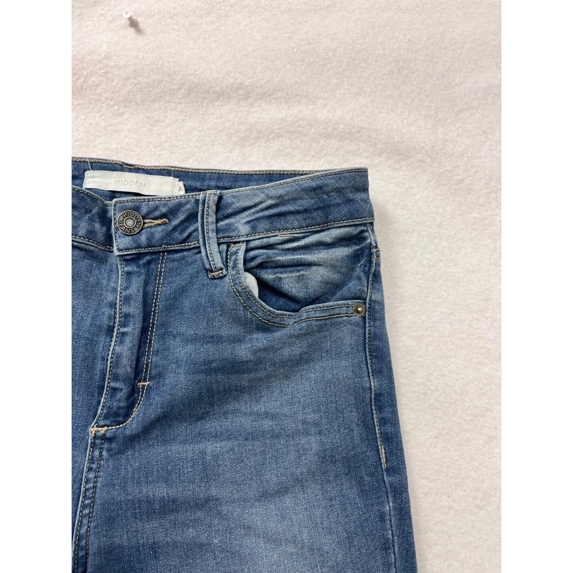 Hidden Womens Frayed Hem Blue Denim Jeans Size 27 (US 4) #6752