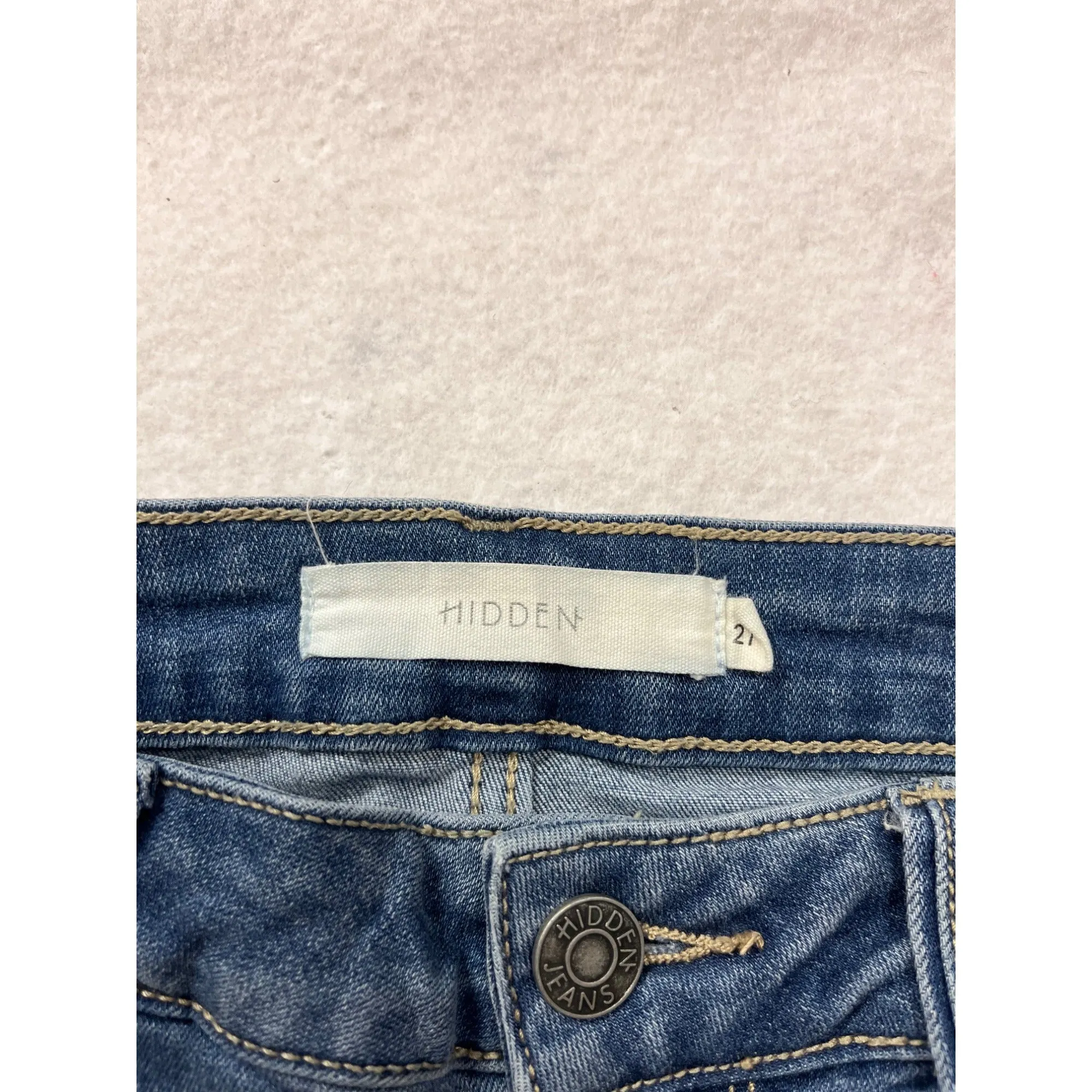 Hidden Womens Frayed Hem Blue Denim Jeans Size 27 (US 4) #6752