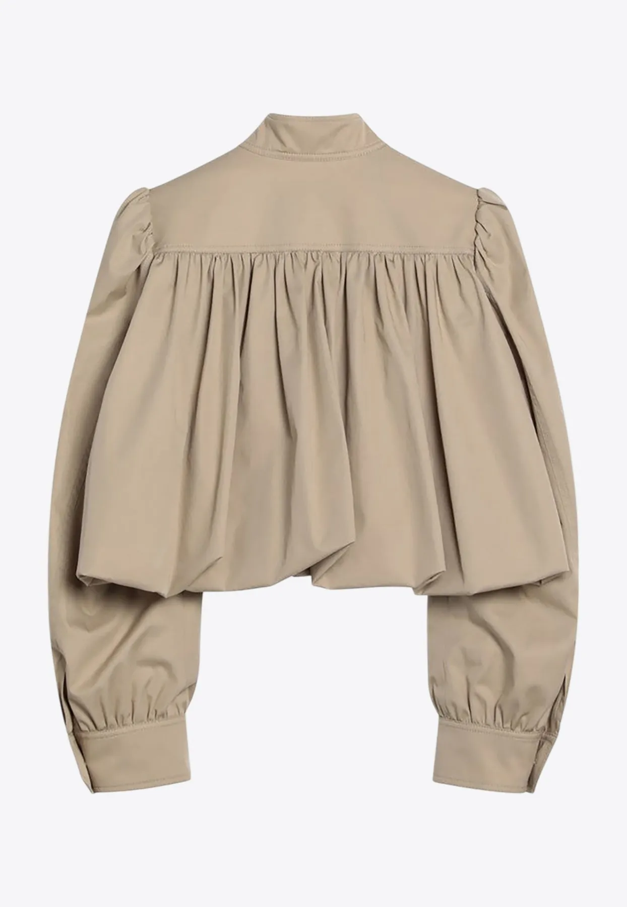 High-Neck Gathered Jacket